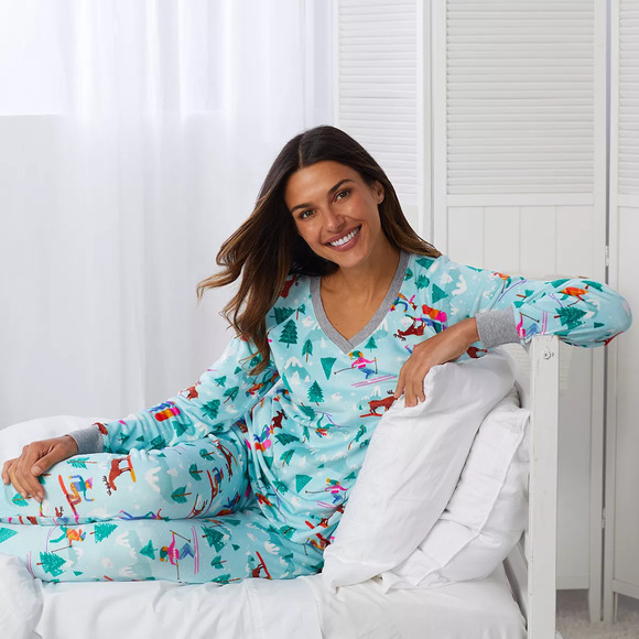 Cuddl Duds Velour Pajama Lounge Set Pockets Top Pants Cozy Animal Leopard XXL - Picture 5 of 5